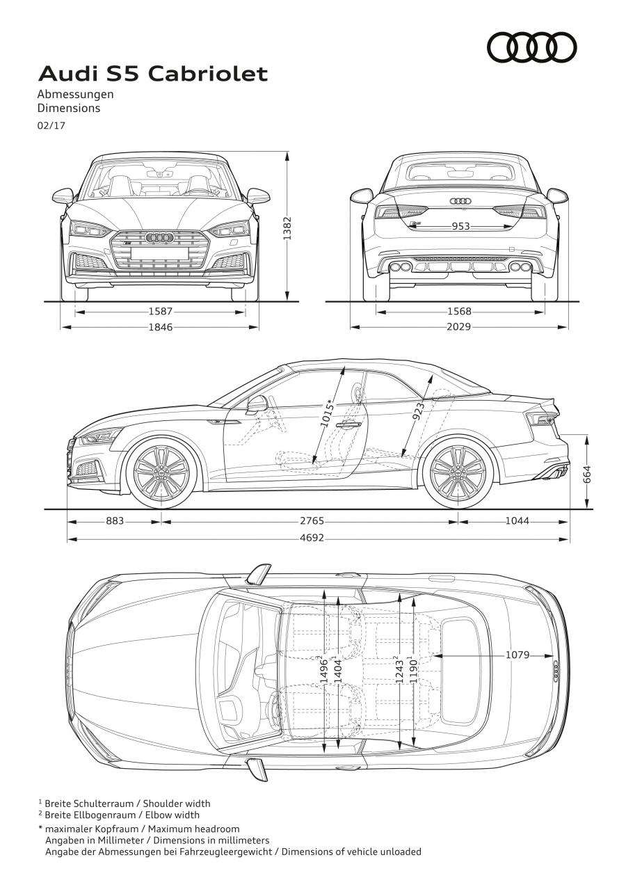 Схема Audi S5 Cabriolet 2017 года  (WW) (фото 47 из 53)